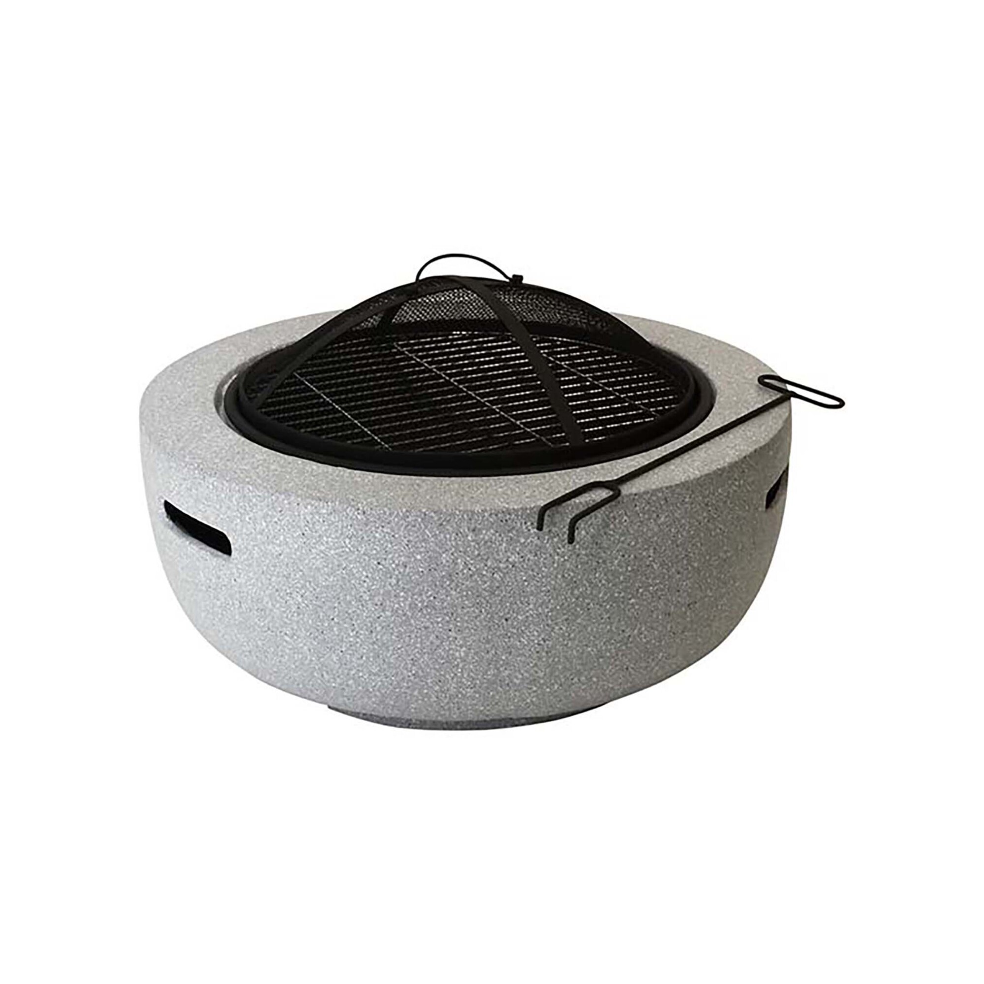 Esschert Design, MGO Round Fire Bowl w/Spark Screen Tool, Model# FF444